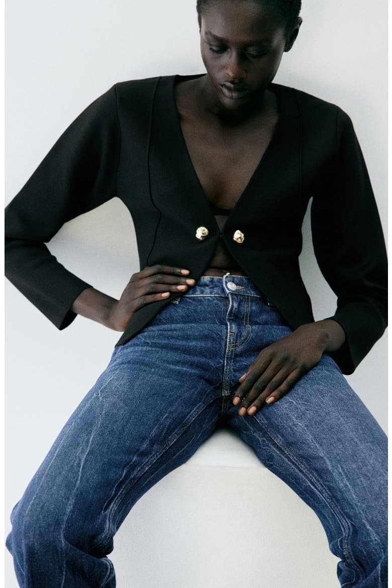Apollo V-Neck Knit Jacket, Alternate, color, BLACK