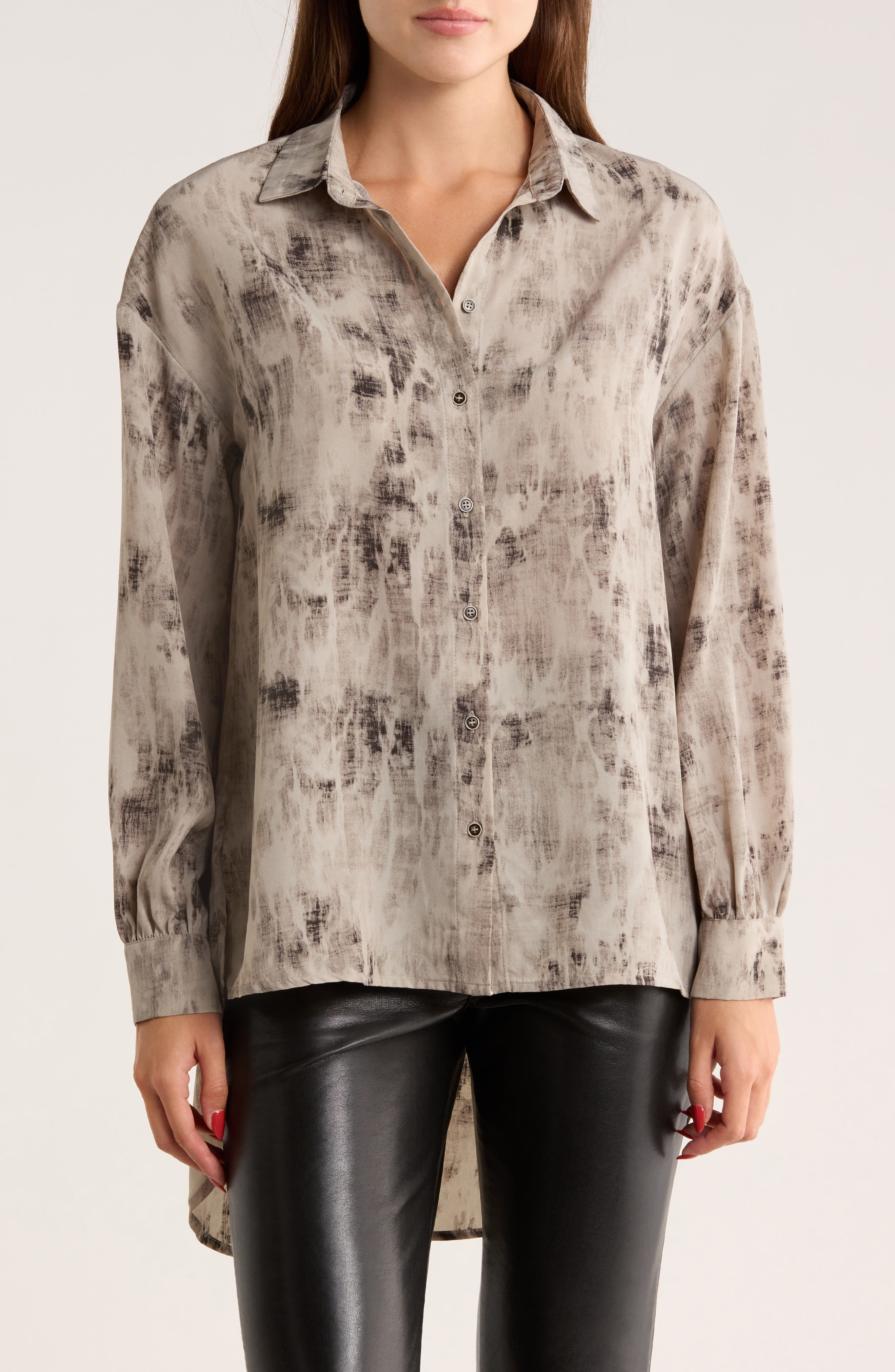 PATRIZIA LUCA High-Low Hem Button-Down Shirt