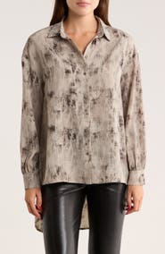 PATRIZIA LUCA High-Low Hem Button-Down Shirt