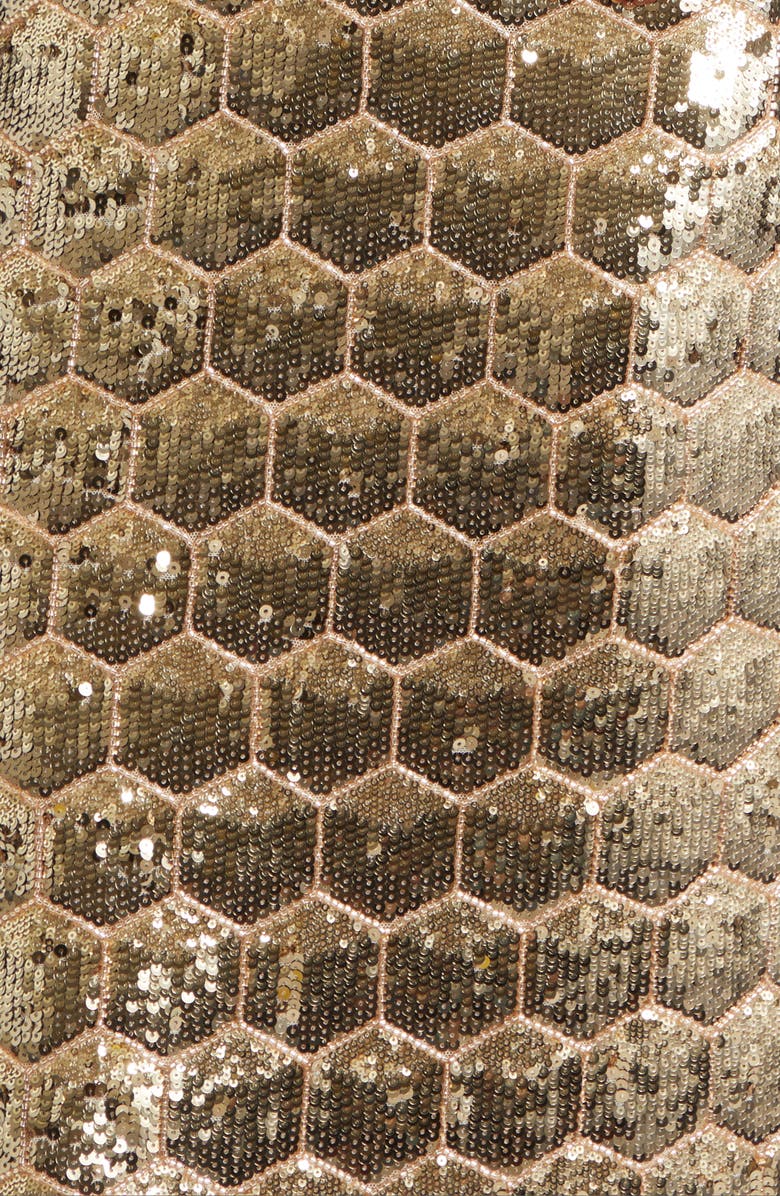 Ramy Brook Shauna Sequin Halter Gown, Alternate, color, Gold Sequin