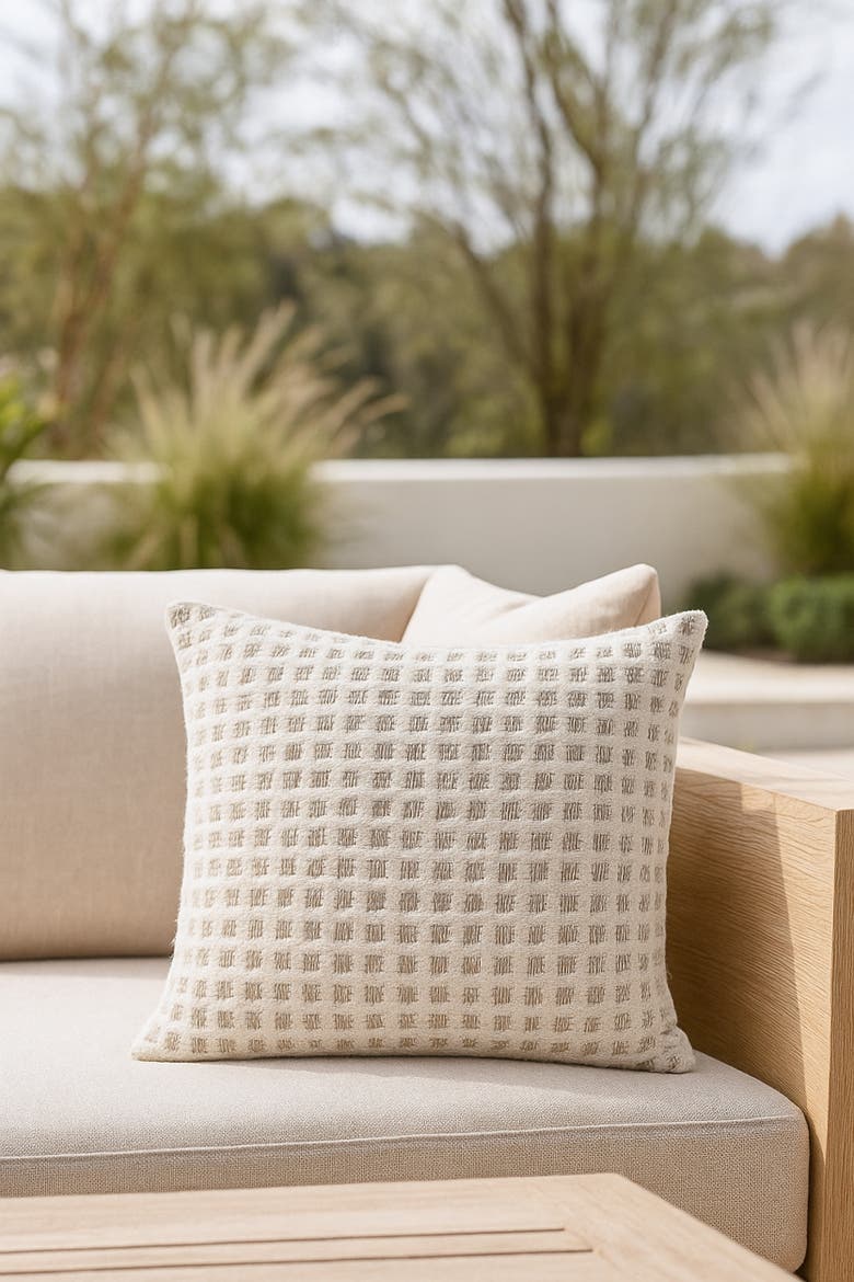 Harbor Tweed Pillow, Alternate, color, Natural Beige