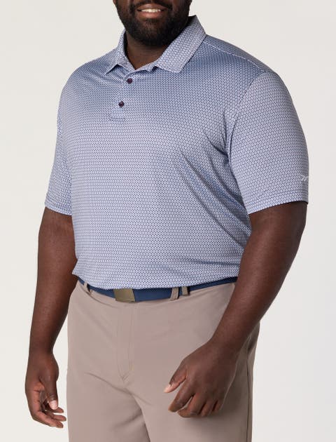 Big & Tall Geometric Print Performance Polo Shirt V2