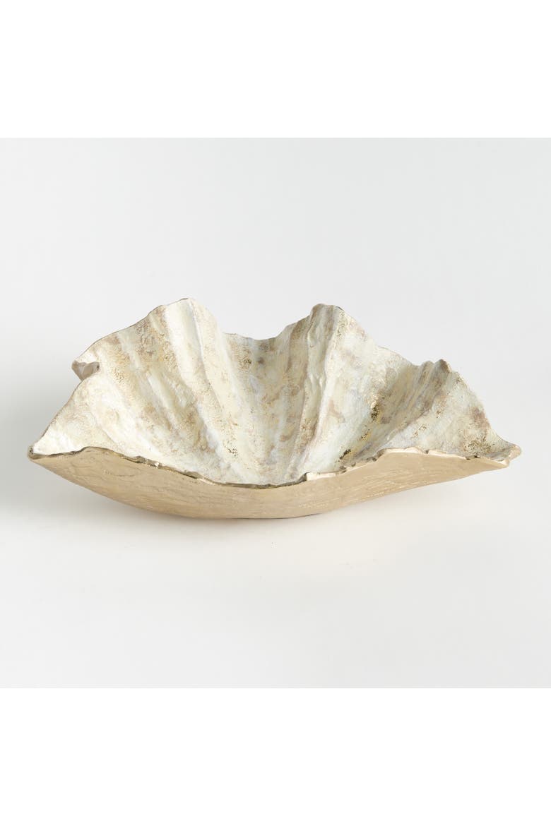Arabella Gold Aluminum Decorative Bowl, Alternate, color, Gold