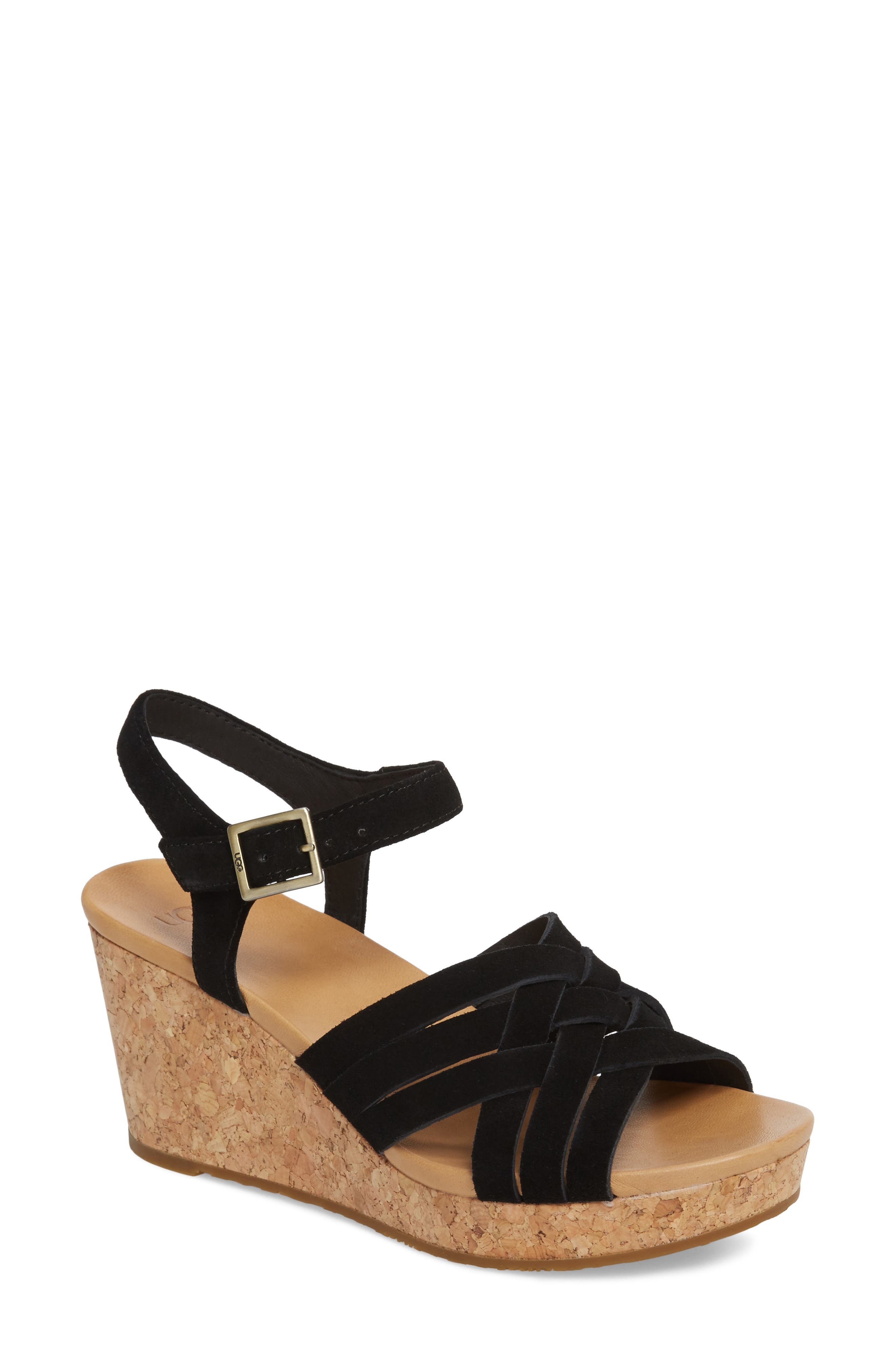 UGG<sup>®</sup> Uma Wedge Sandal, Main, color, 