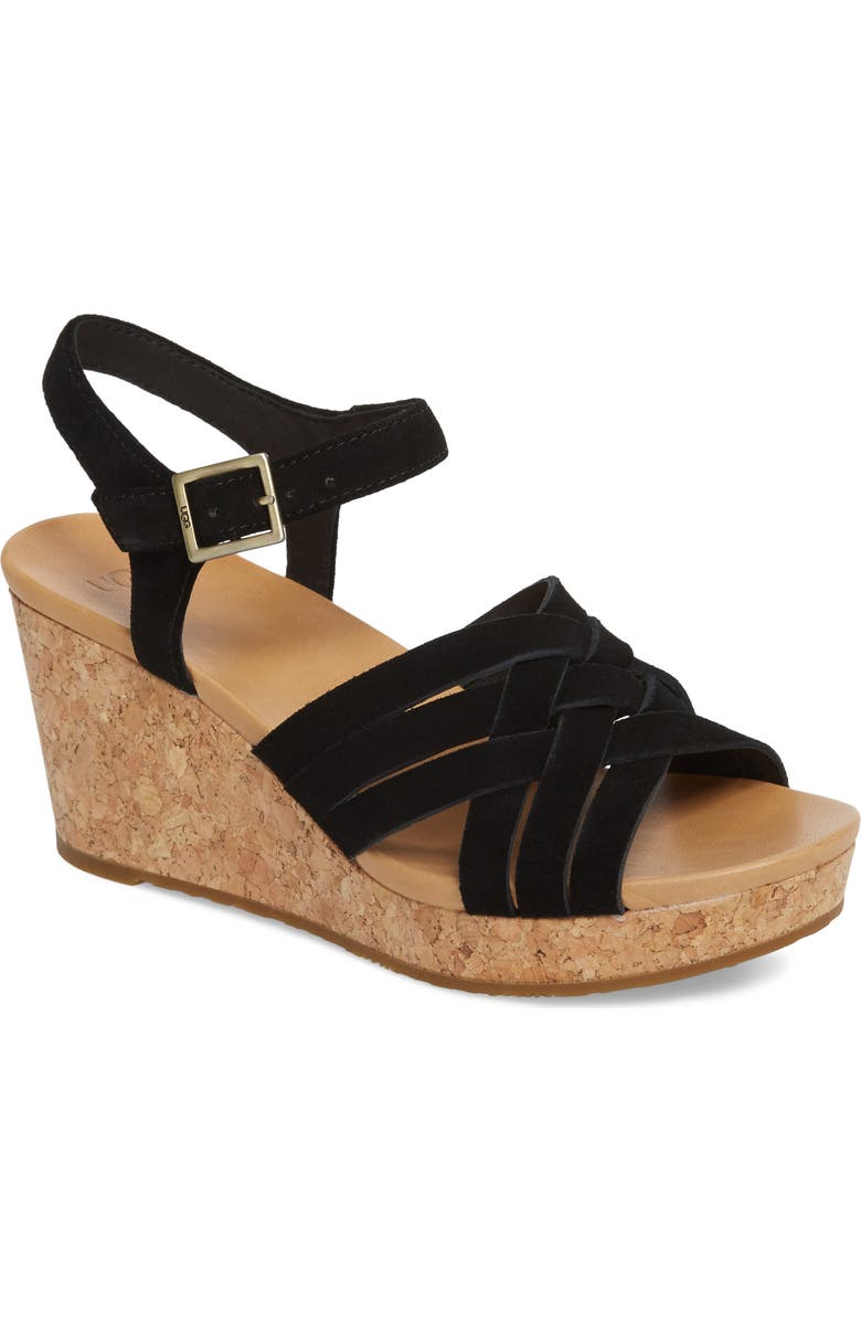 UGG<sup>®</sup> Uma Wedge Sandal, Main, color,