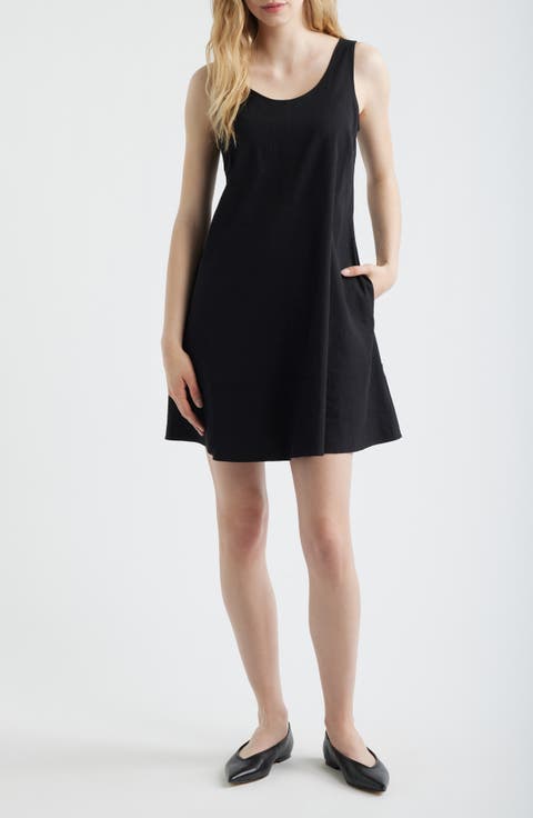 Stretch Linen Blend Tank Dress (Regular & Petite)