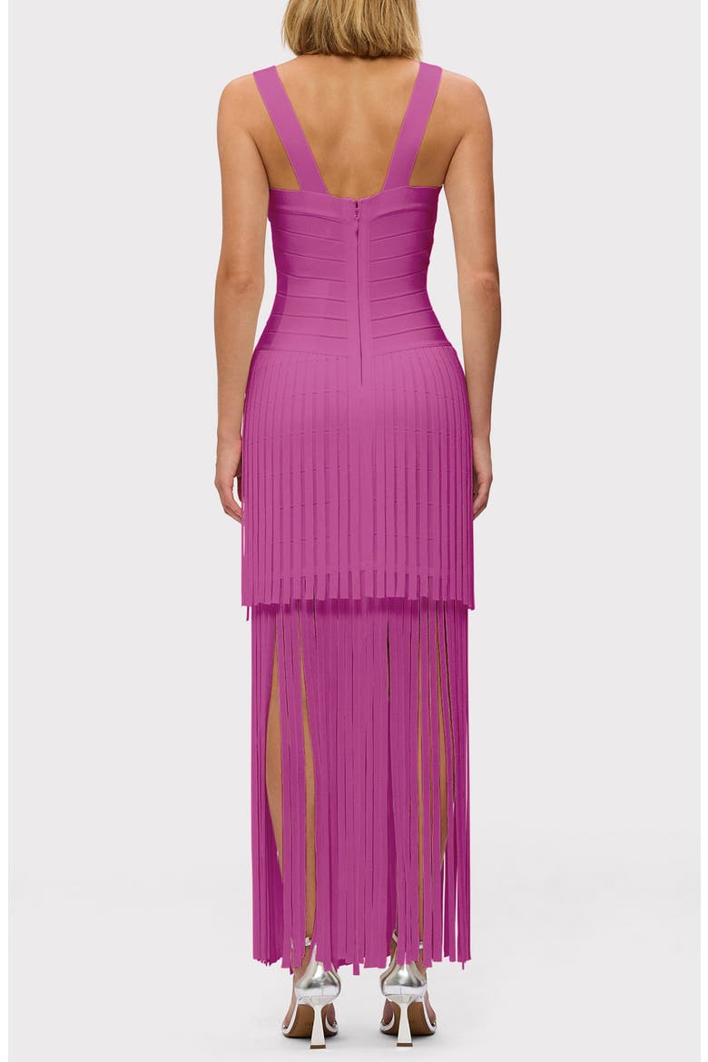 The Vivienne Fringe Gown, Alternate, color, AZALEA