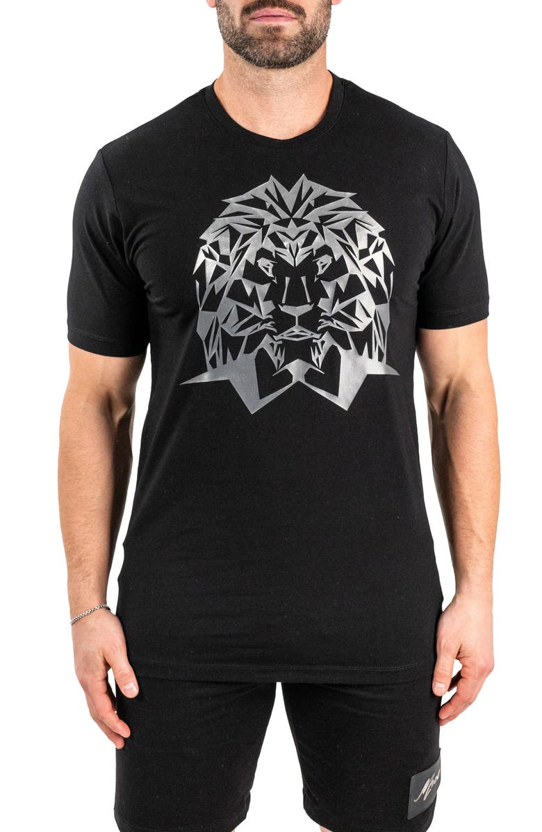Maceoo Silver Lion Cotton Graphic T-Shirt, Main, color, 
