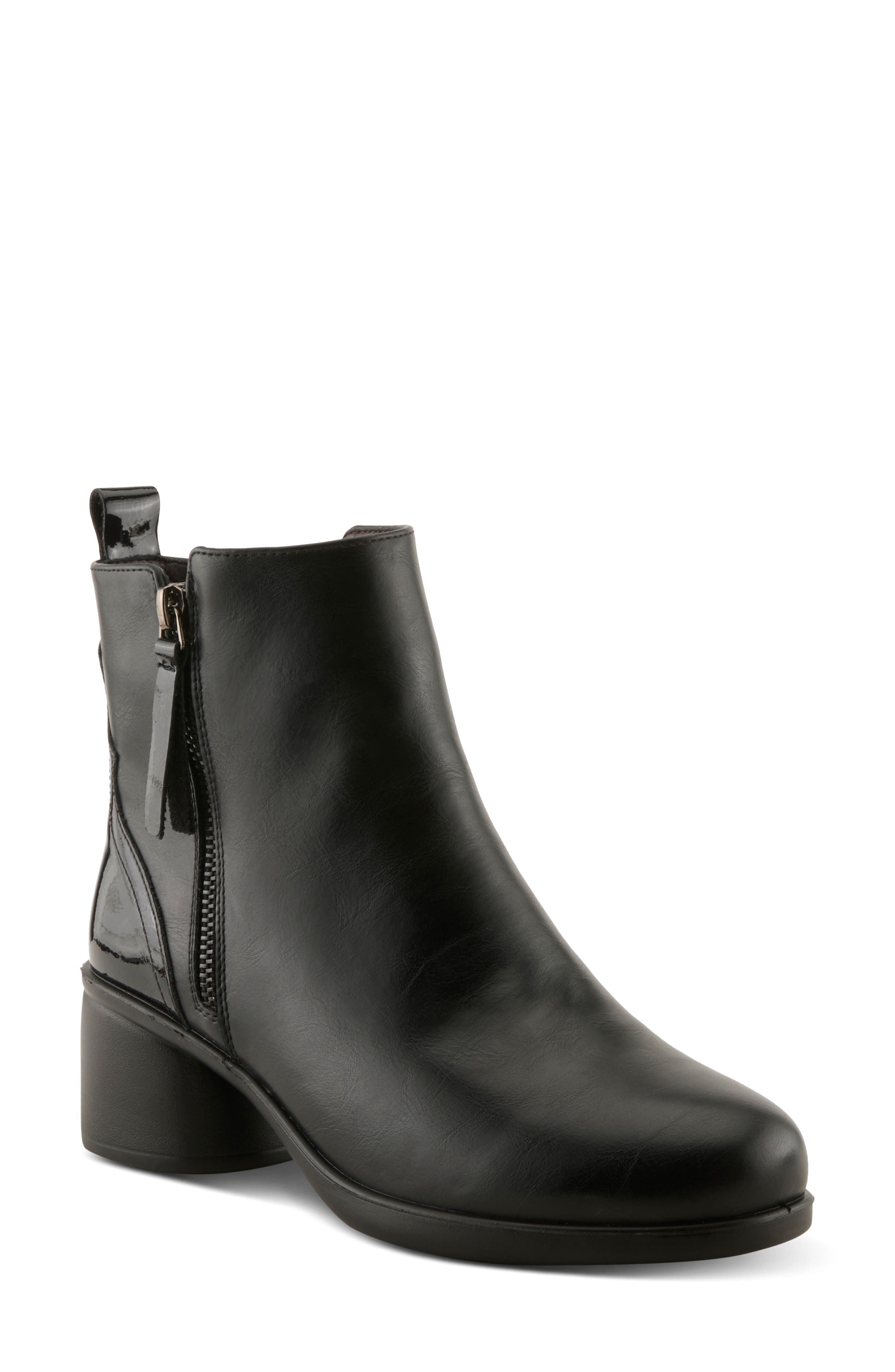 Carawey Block Heel Bootie, Main, color, BLACK