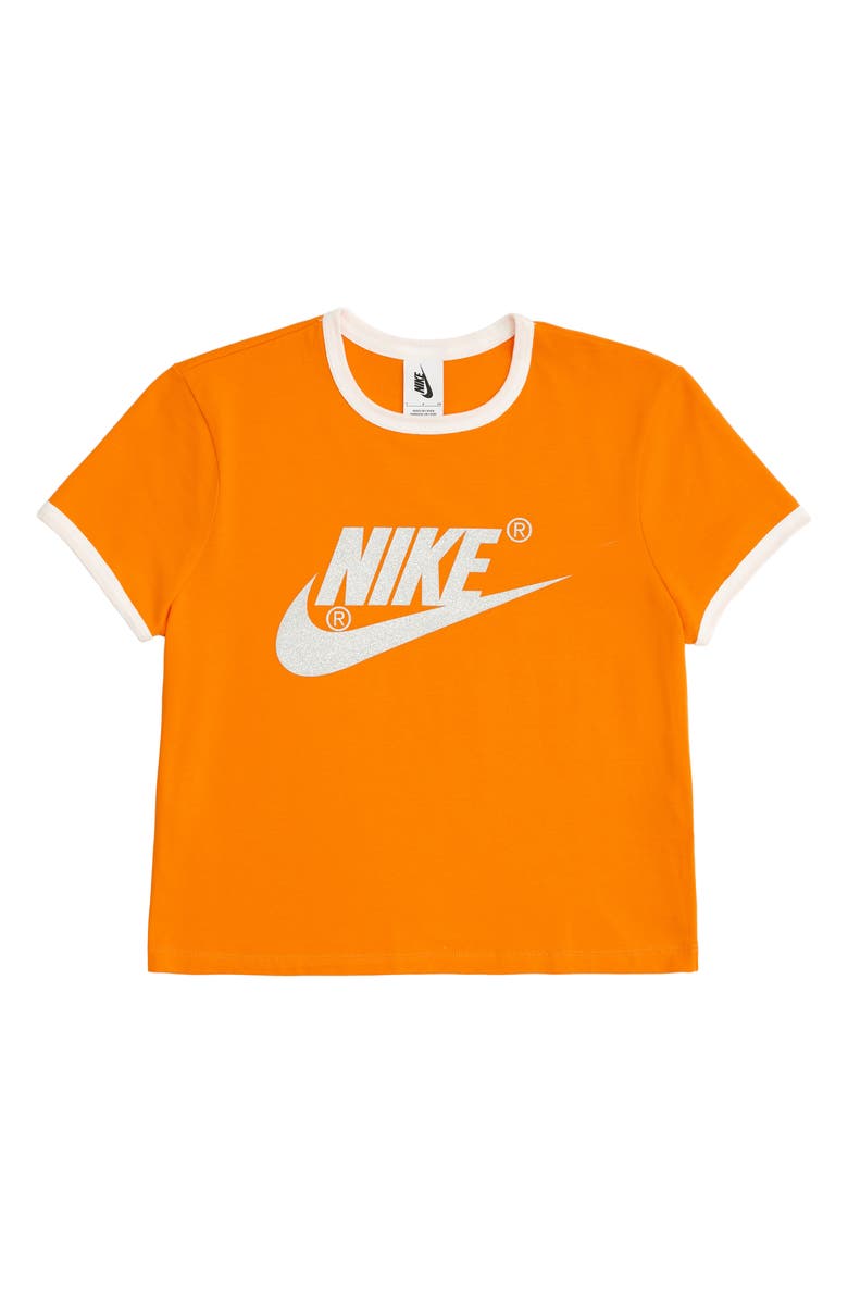 Nike x Olivia Kim NRG Futura Logo Tee, Alternate, color, Bright Ceramic