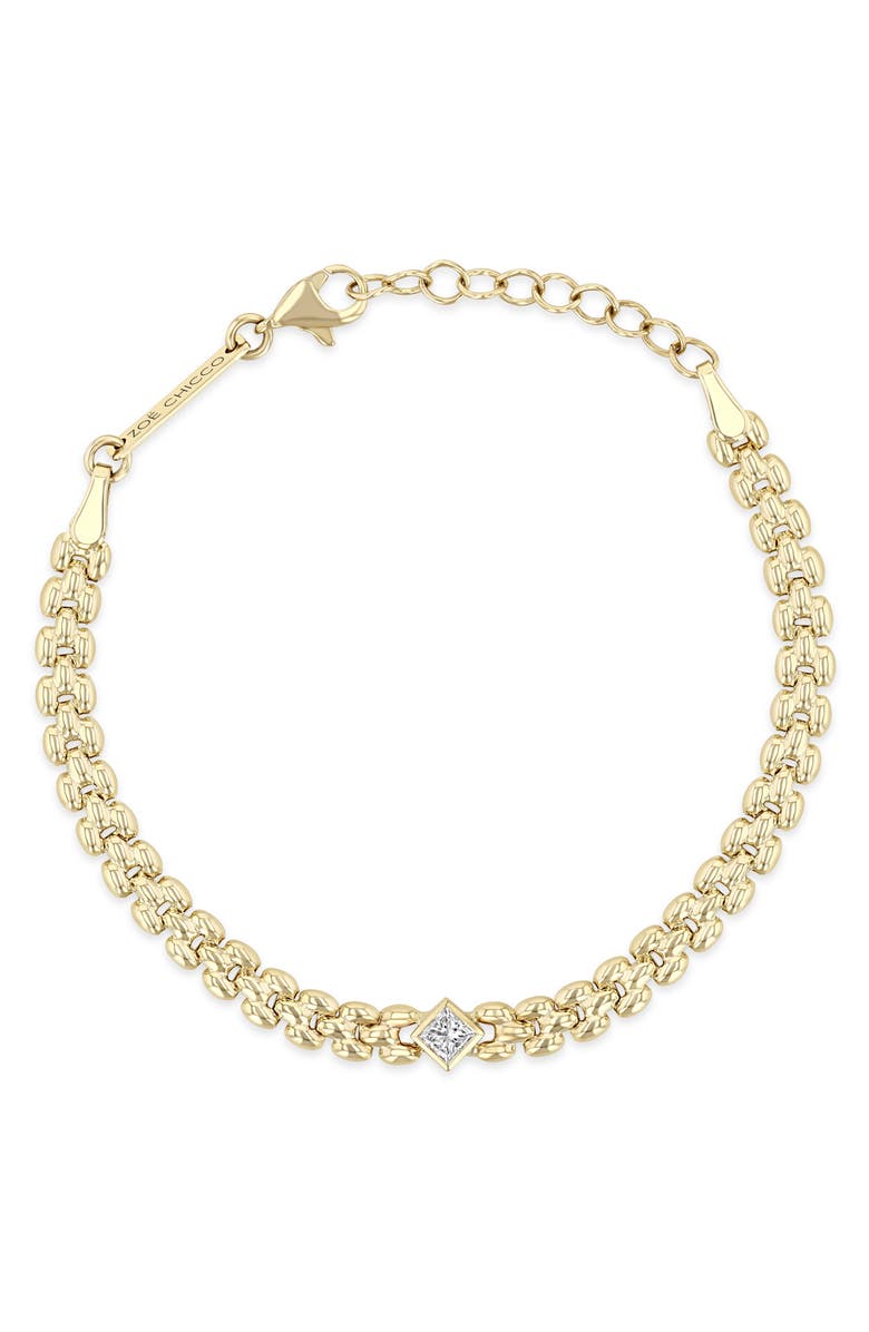 Zoë Chicco Princess Diamond Panther Chain Bracelet, Main, color,