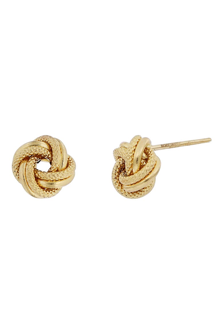 14K Gold Knot Stud Earrings, Main, color, YELLOW GOLD