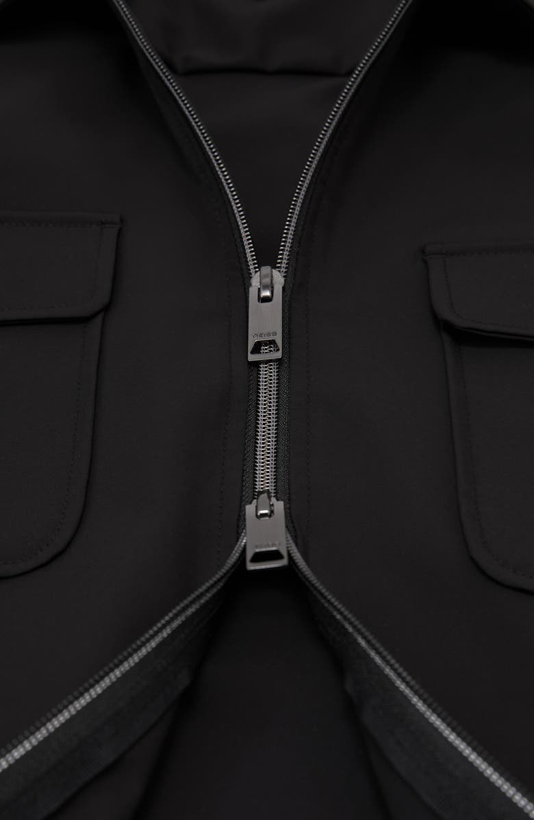 Reiss Ascend Zip-Up Shirt Jacket, Alternate, color, Black