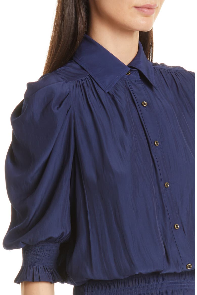 Royce Smock Waist Shirtdress, Alternate, color, SPRING NAVY
