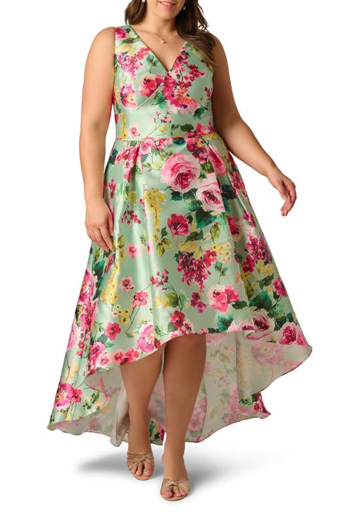 High-Low Fit & Flare Midi Cocktail Dress (Plus)