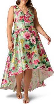 Adrianna Papell High-Low Fit & Flare Midi Cocktail Dress