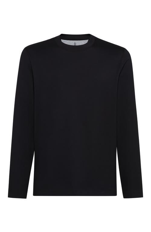 Brunello Cucinelli Long Sleeve T-shirt In Navy Blue