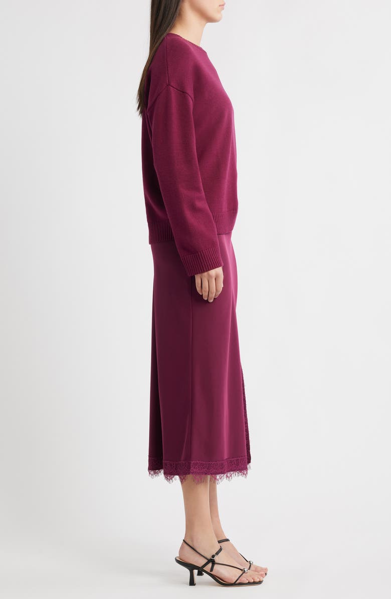 ZOE AND CLAIRE Side Knot Sweater, Alternate, color, Burgundy