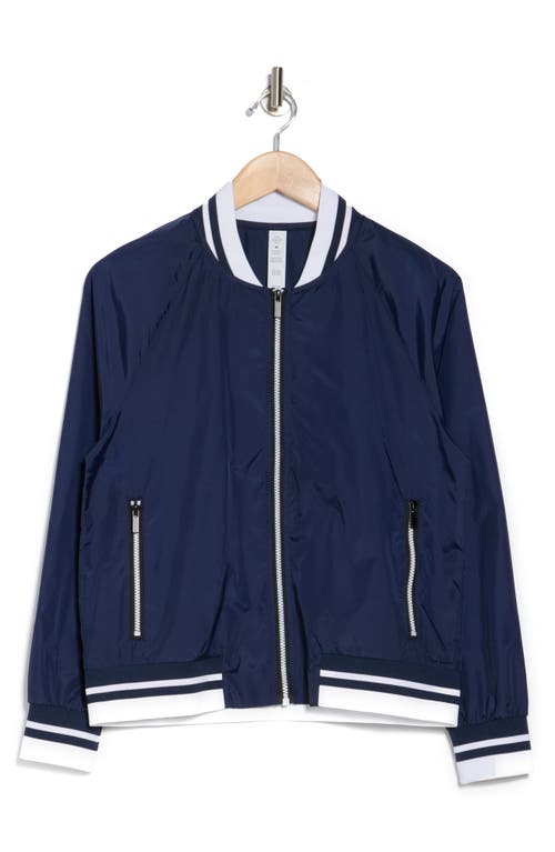 Nanette Lepore Play Rib Trim Bomber Jacket In Blue