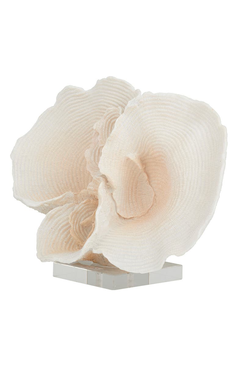 WILLOW ROW White Polystone Coral Sculpture, Alternate, color, White