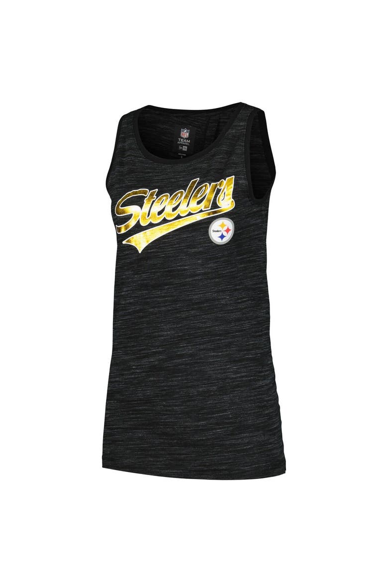 Women's New Era  Black Pittsburgh Steelers  Space Dye Active Tank Top, Alternate, color, Black