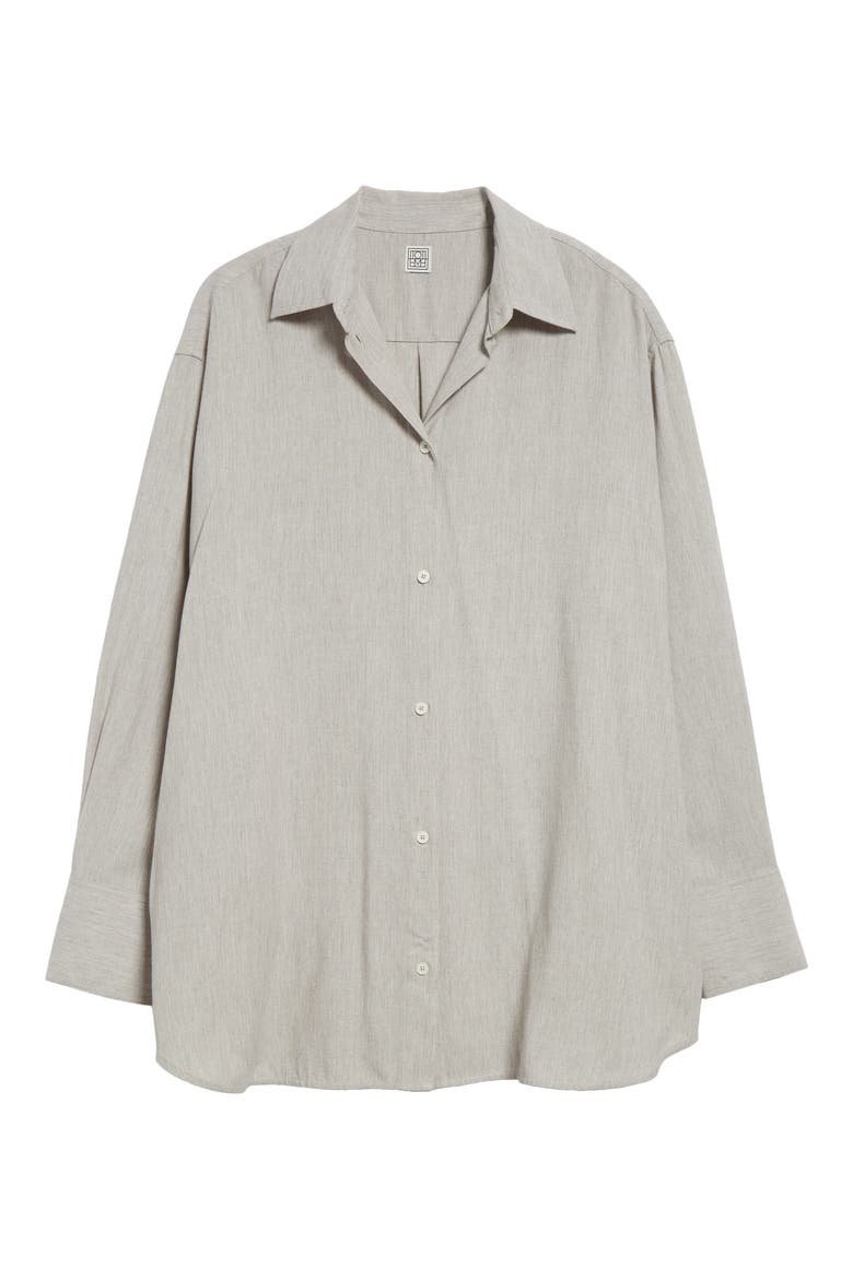 Relaxed Fit Button-Up Shirt, Alternate, color, PALE GREY MELANGE