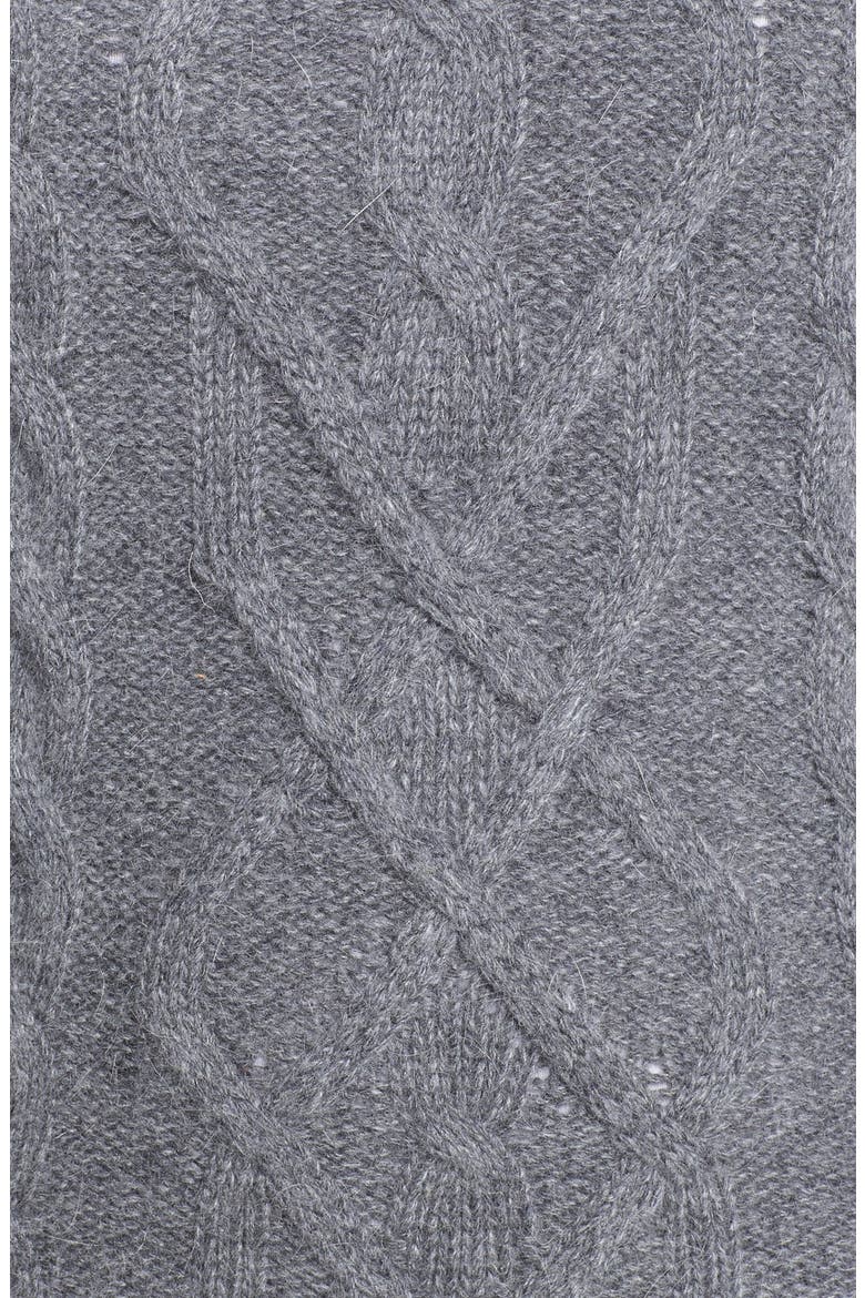 Cable Knit Sweater, Alternate, color, MEDIUM HEATHER GREY