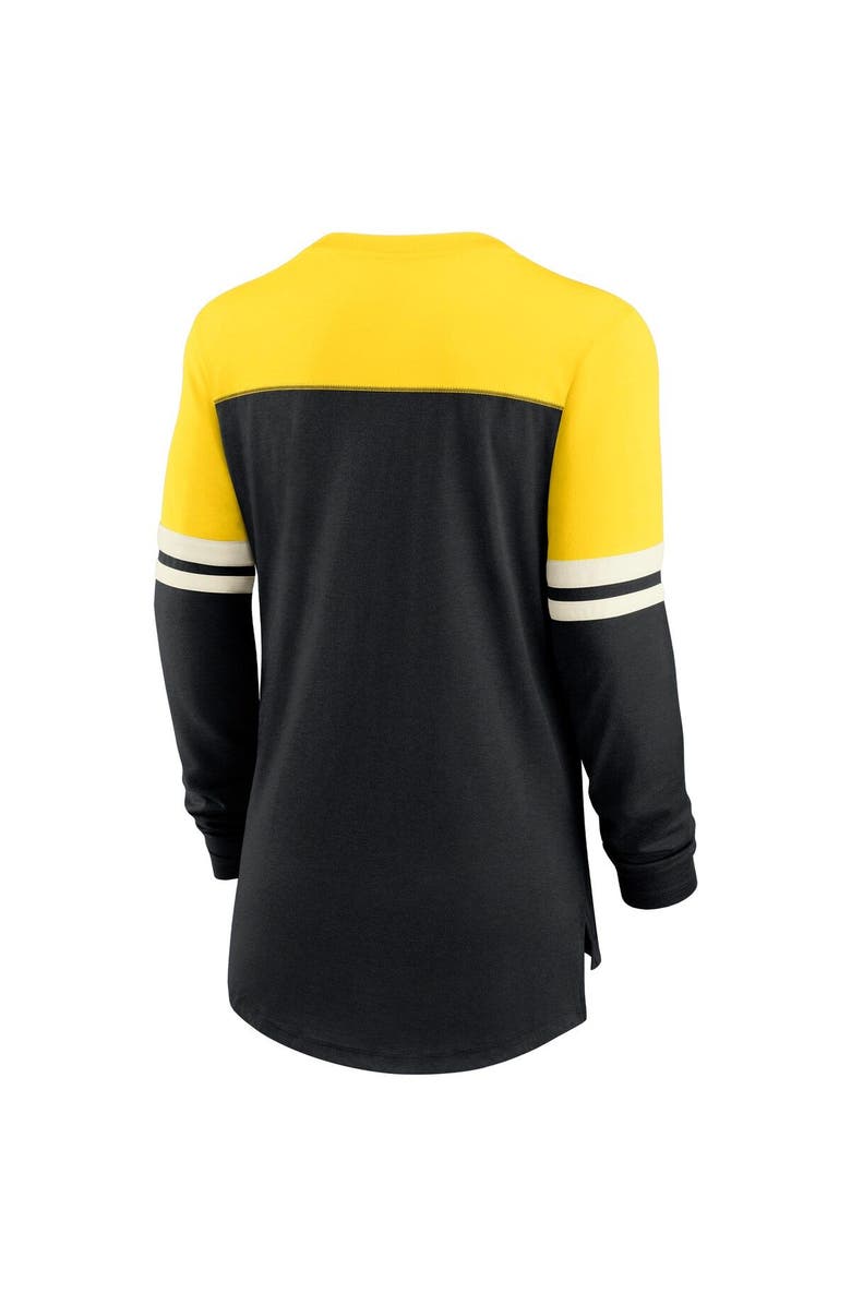 Nike Women's Nike Black/Gold Pittsburgh Steelers Retro Script Performance Tri-Blend Long Sleeve T-Shirt, Alternate, color, Black