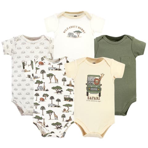 Five-Piece Set of Cotton Infant All-in-One Bodysuits