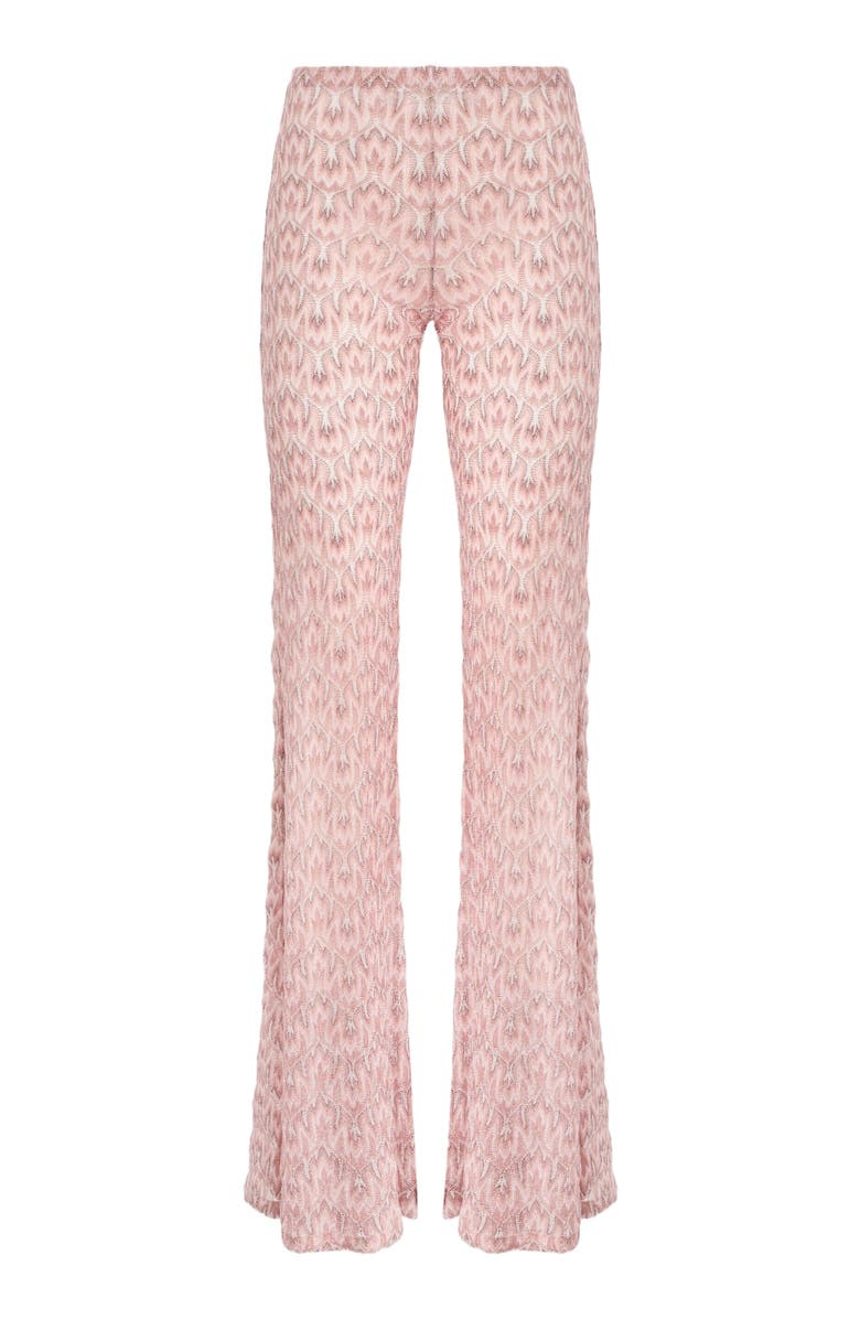 Missoni Flared Trousers In Lamé Viscose With Foliage Pattern, Alternate, color, Multicoloured