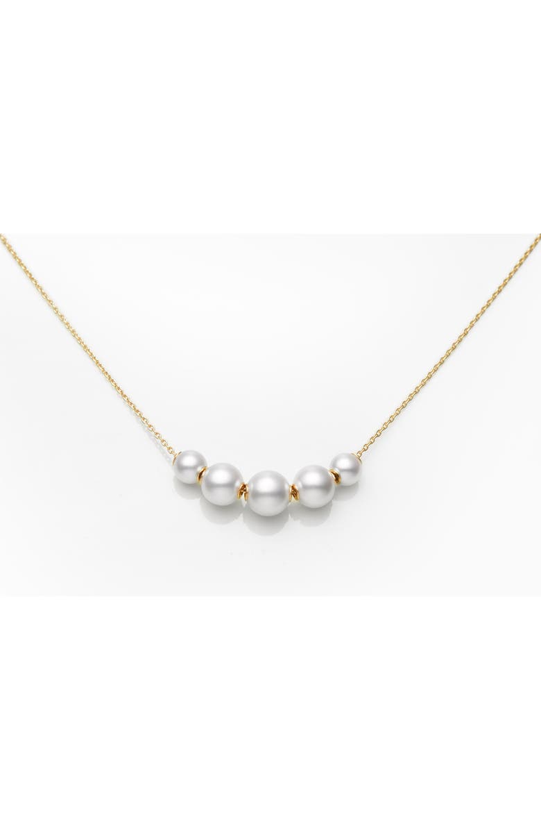 Mikimoto Cultured Pearl Slide Necklace, Main, color, 