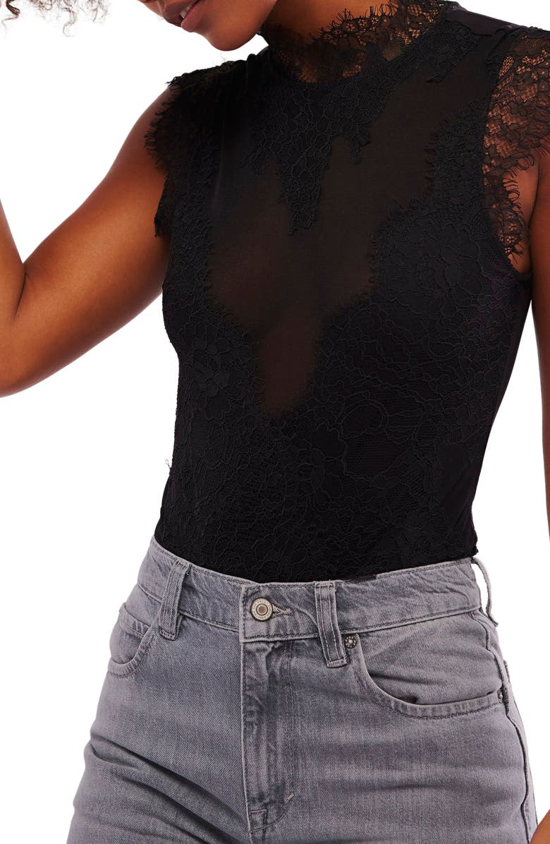 Free People Sweet Nothings Bodysuit, Main, color, Black