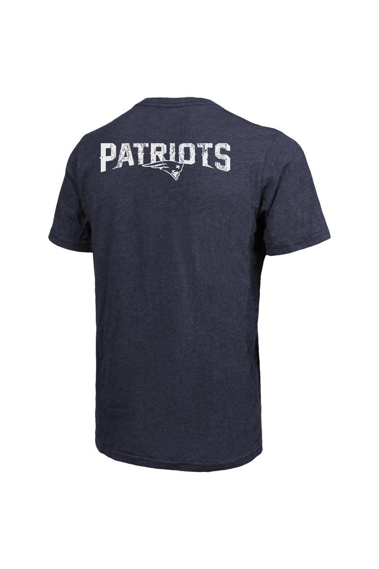 New England Patriots Majestic Threads Tri-Blend Pocket T-Shirt - Heathered Navy, Alternate, color, Navy