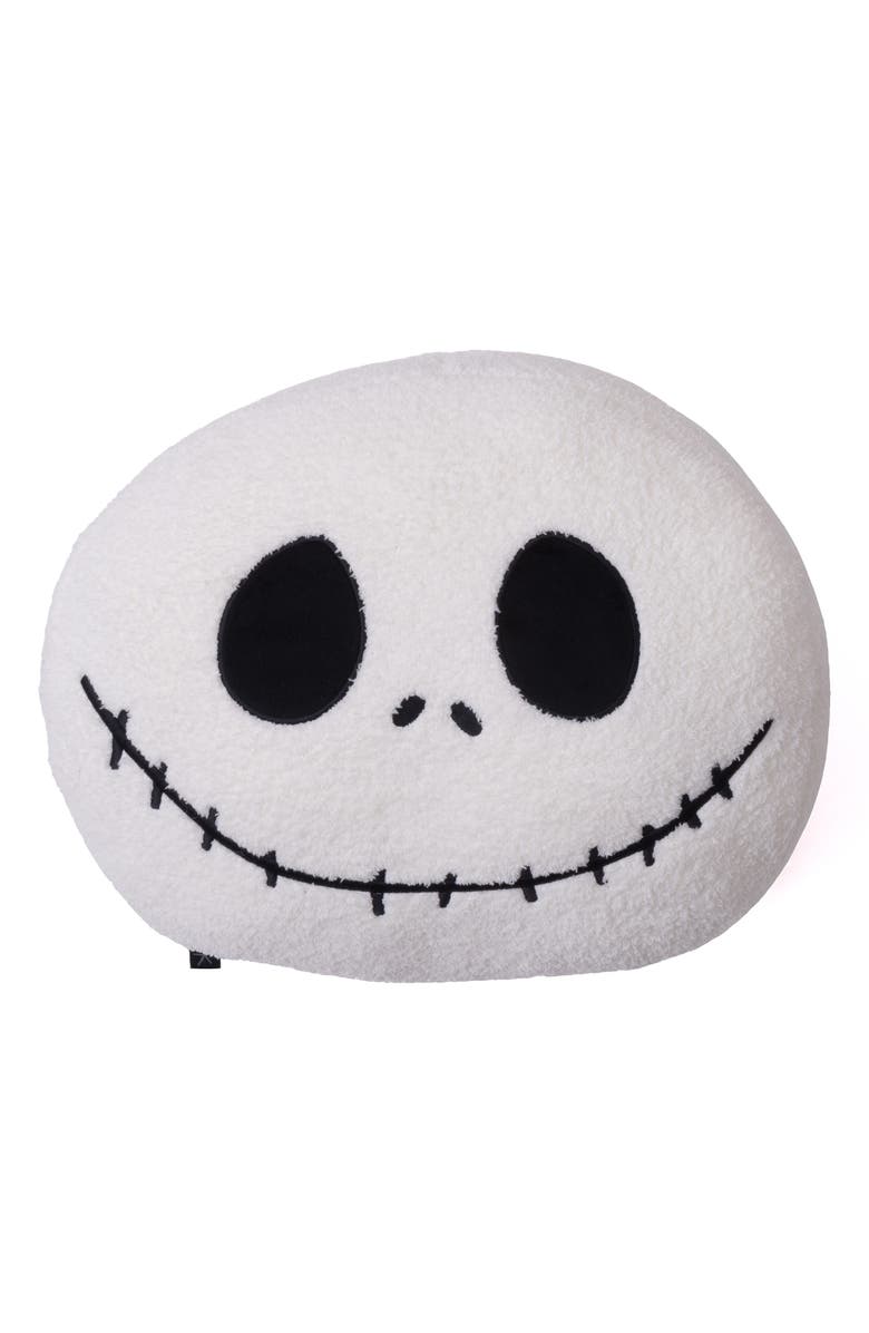 Barefoot Dreams<sup>®</sup> x Disney Jack Skellington CozyChic<sup>®</sup> Accent Pillow, Main, color, Pearl-Black