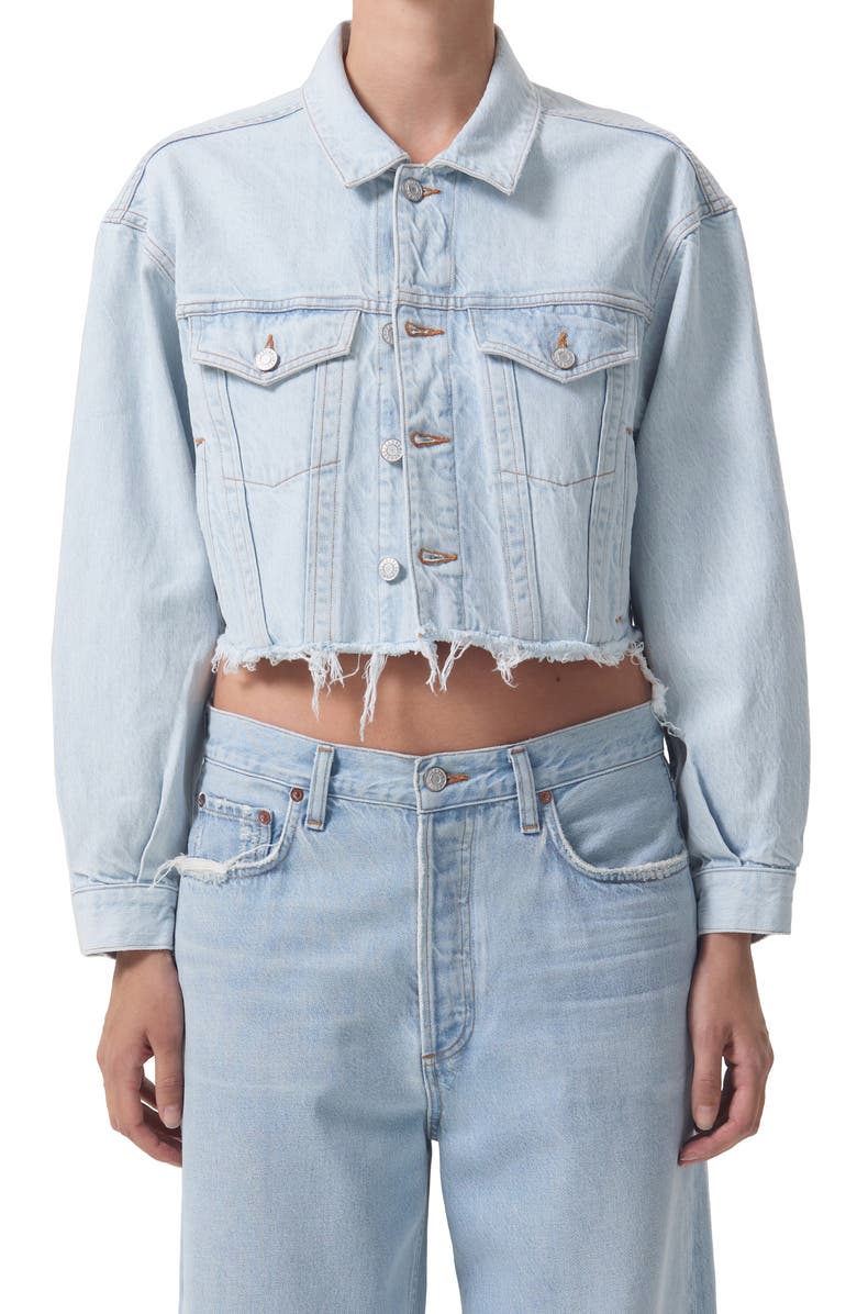 AGOLDE Charli Shrunken Crop Organic Cotton Denim Jacket, Main, color, 