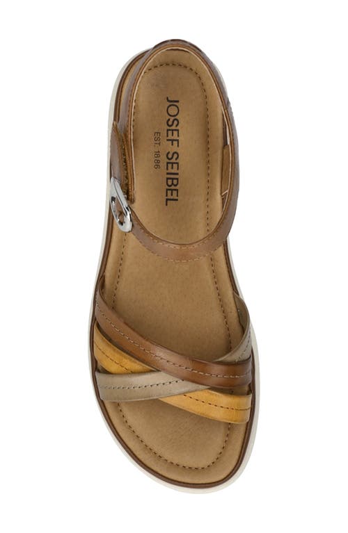 Josef Seibel Sevran Ankle Strap Platform Wedge Sandal In Cognac