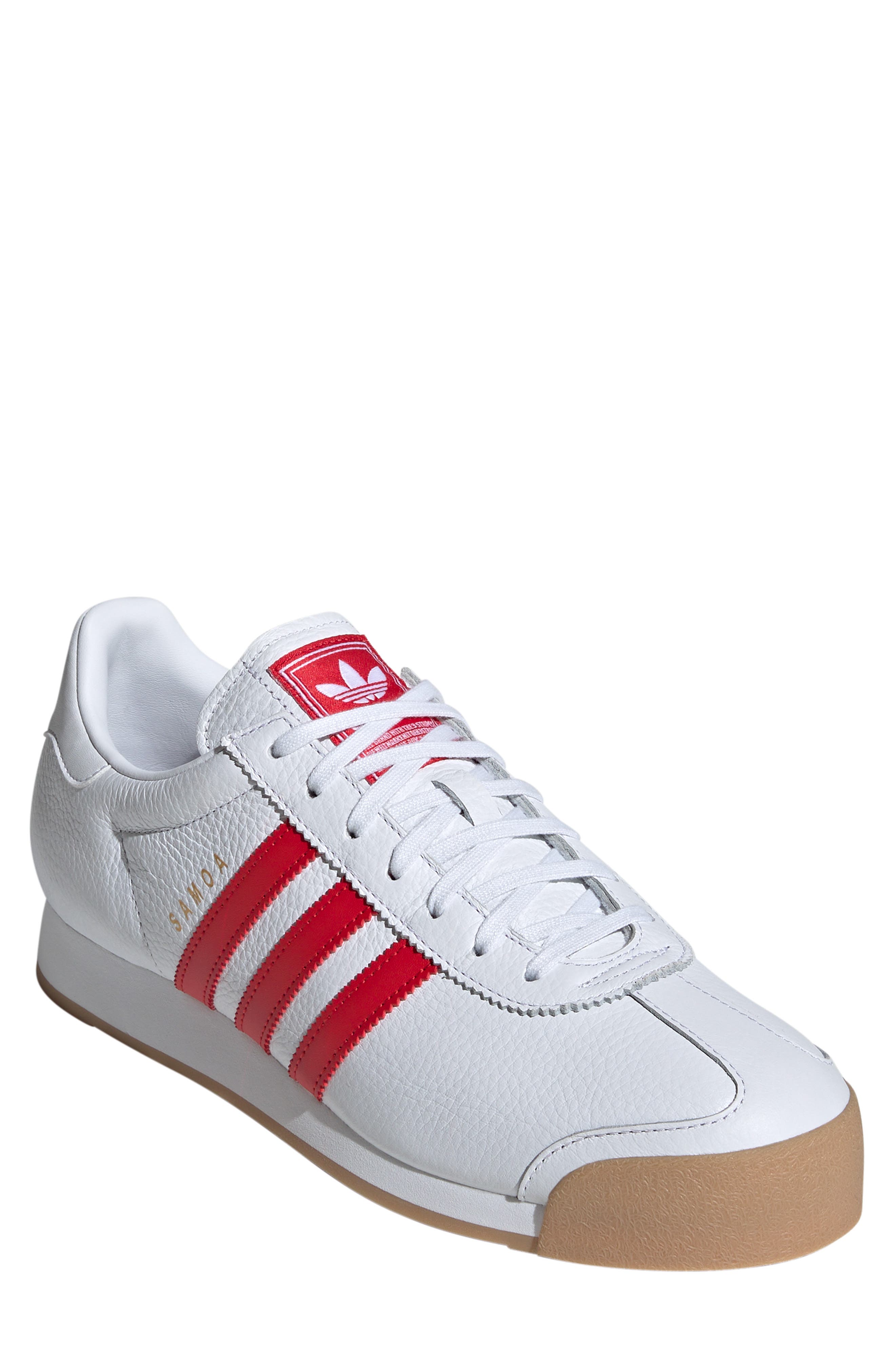 adidas Samoa Sneaker, Main, color, White/ Scarlet/ Gum3