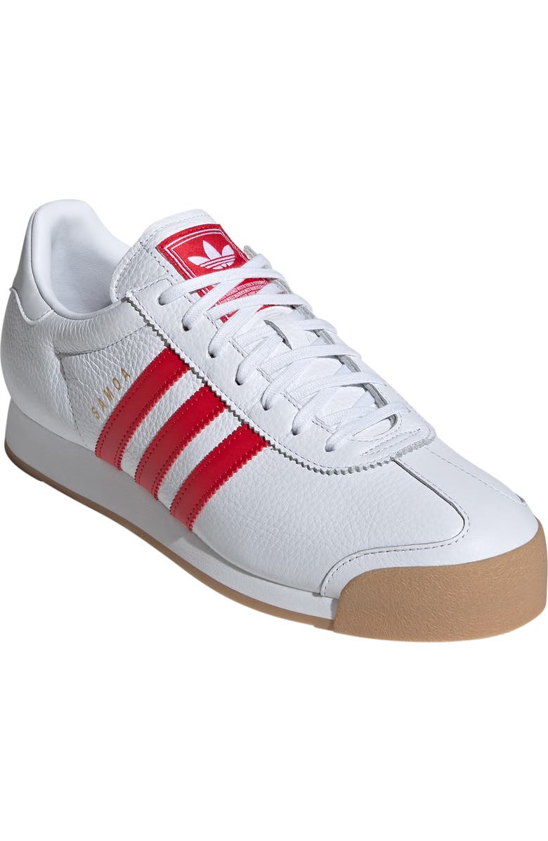 adidas Samoa Sneaker, Main, color, White/ Scarlet/ Gum3