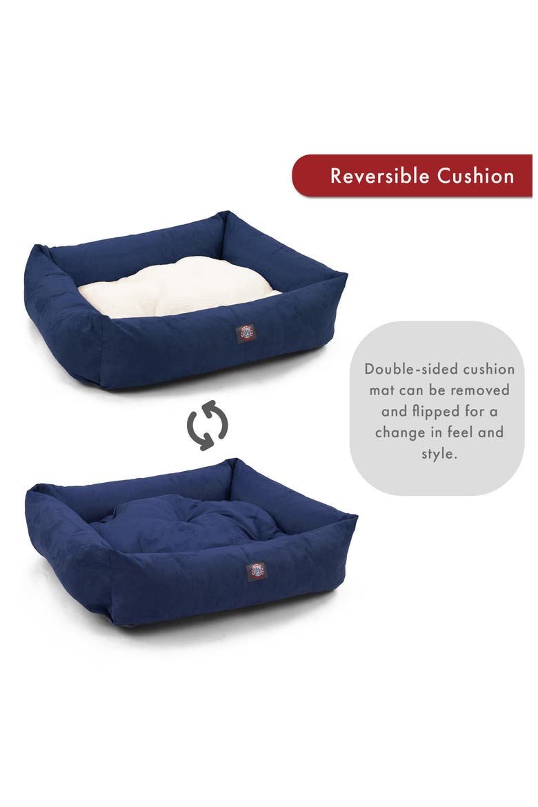 Luxe Bagel Dog Bed, Alternate, color, NAVY