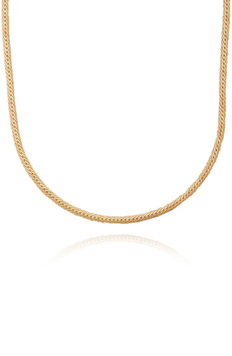 Vince Camuto Textured Curb Chain Necklace, Main, color, Gold Tone