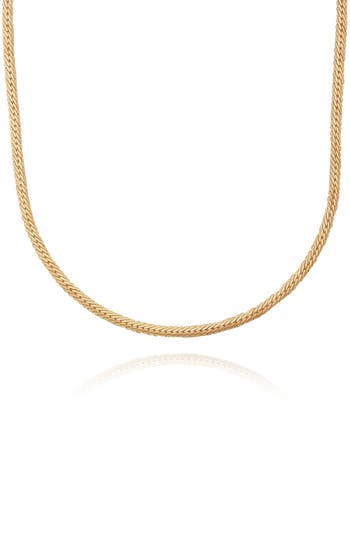 Vince Camuto Textured Curb Chain Necklace In Gold Tone