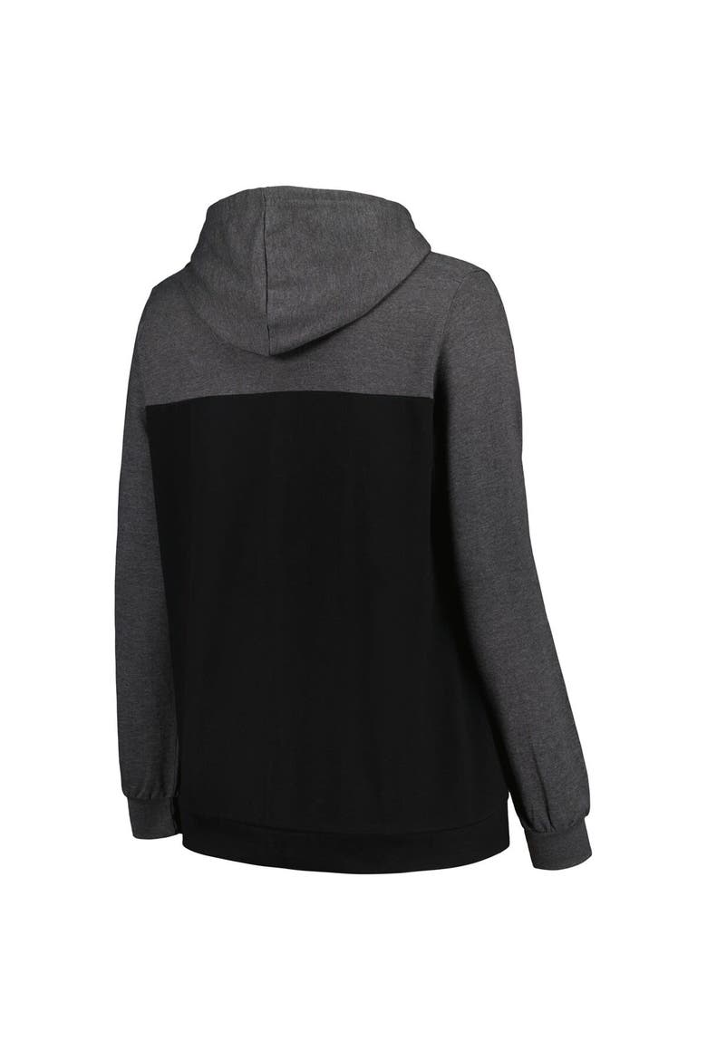 Women's Fanatics Branded Heather Charcoal Miami Dolphins Plus Size City Ties Full-Zip Hoodie, Alternate, color, Heather Charcoal