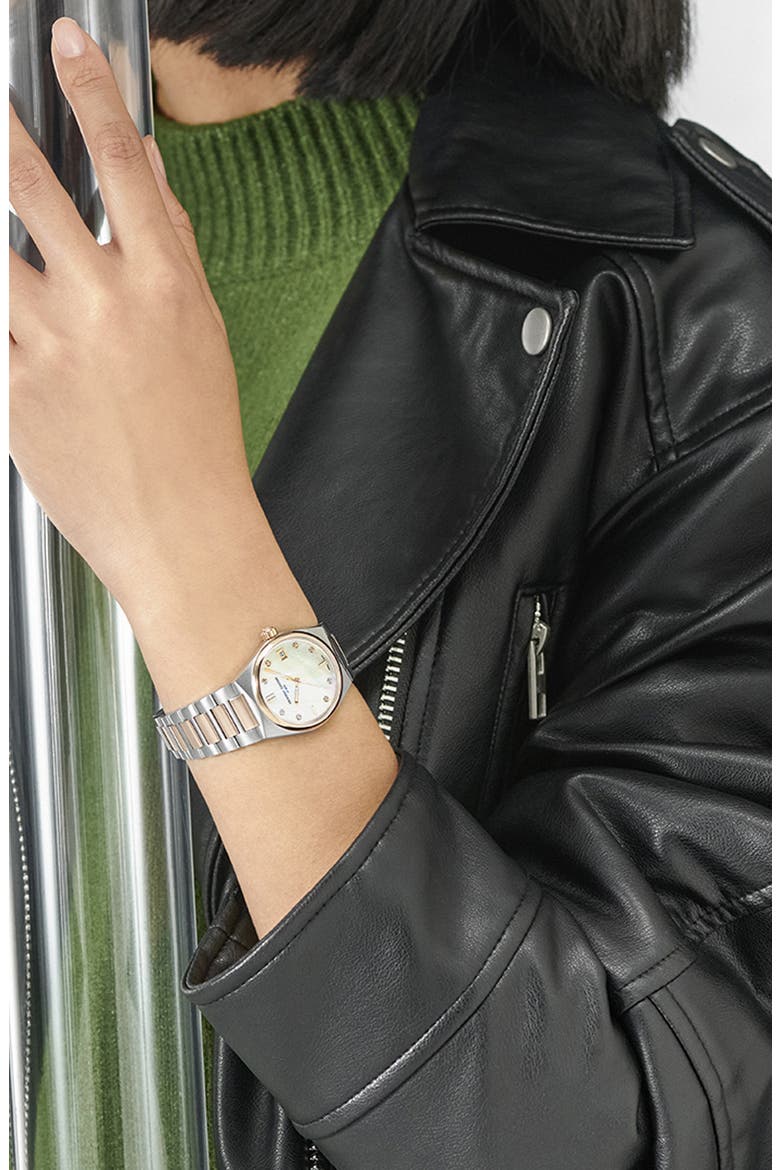Highlife Diamond & Mother-of-Pearl Two-Tone Bracelet Watch, 31mm, Alternate, color, TWO-TONE/ PEARL