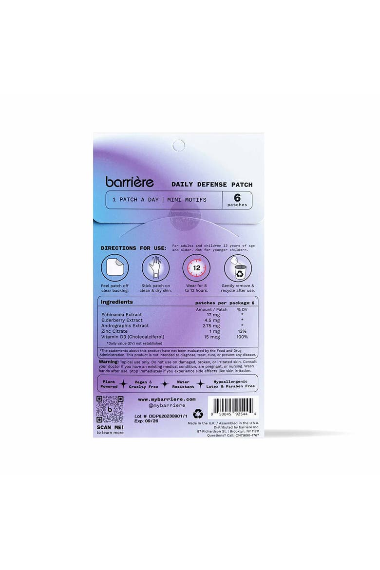 Daily Defense Patch 6ct Mini Motifs - Black, Alternate, color, Mini Motifs