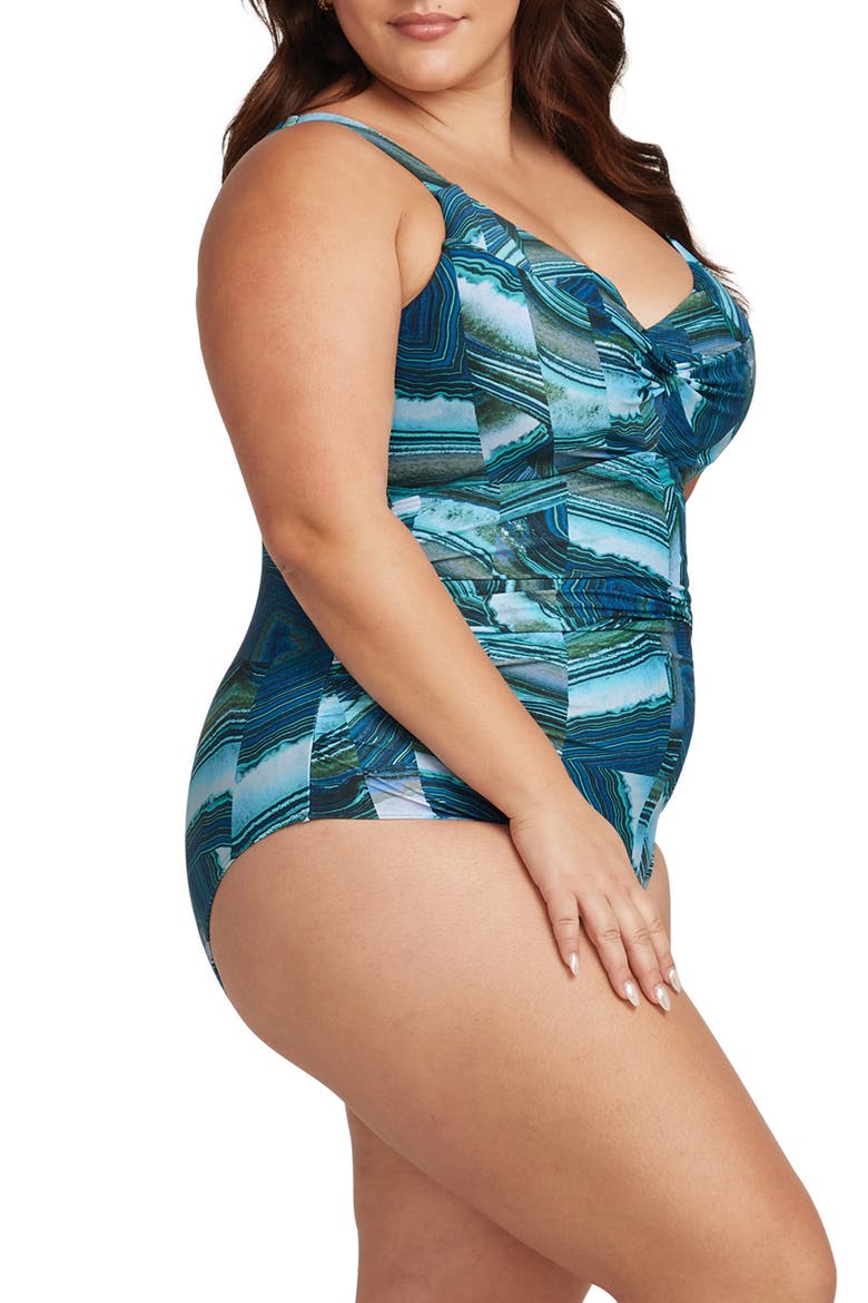 Chalcedony Monet DD- & E-Cup Underwire One-Piece Swimsuit, Alternate, color, TEAL
