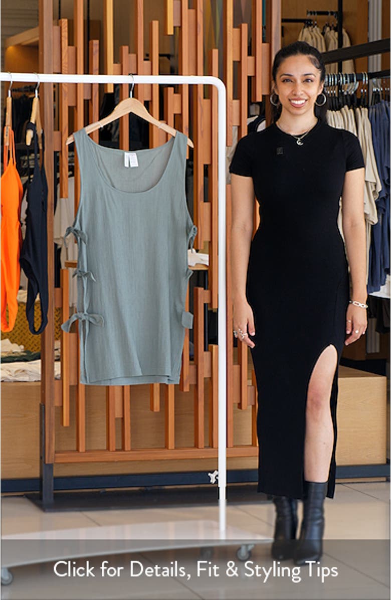 Side Tie Cotton Cover-Up Minidress, sales video thumbnail