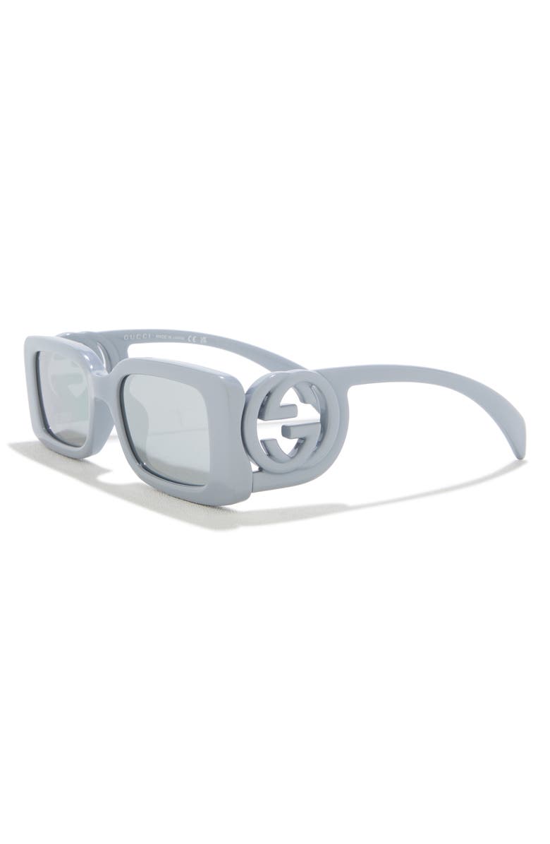 Gucci 54mm Polarized Square Sunglasses, Alternate, color, Silver Silver Silver