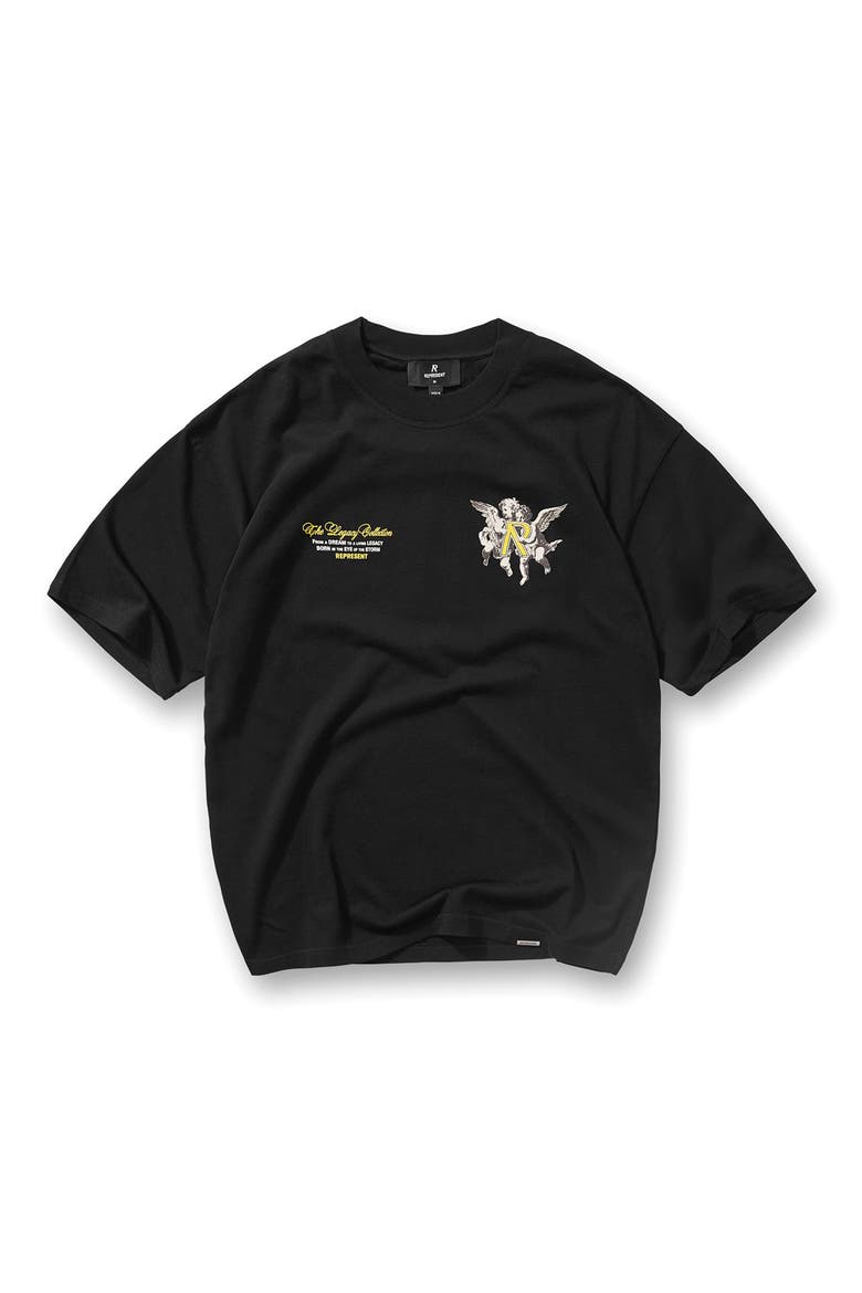 Legacy Cherubs Cotton Graphic T-Shirt, Alternate, color, JET BLACK