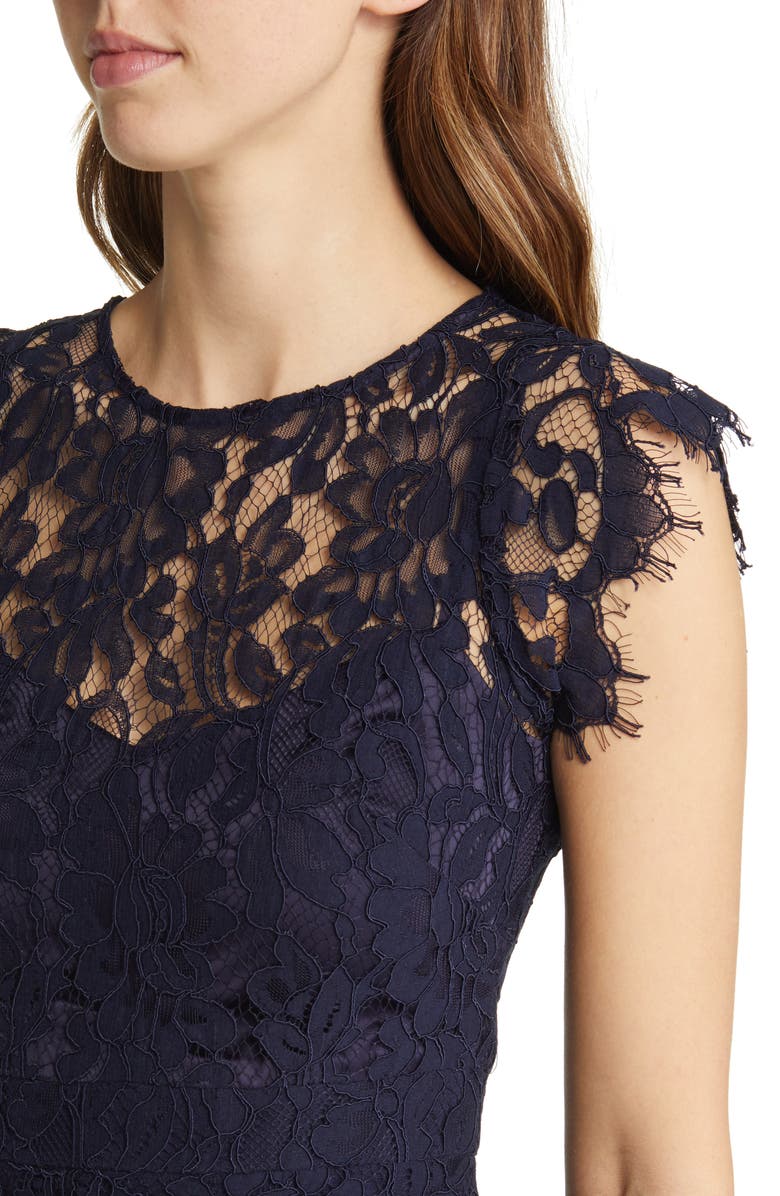 Vince Camuto Lace & Stretch Crepe Sheath Dress, Alternate, color,