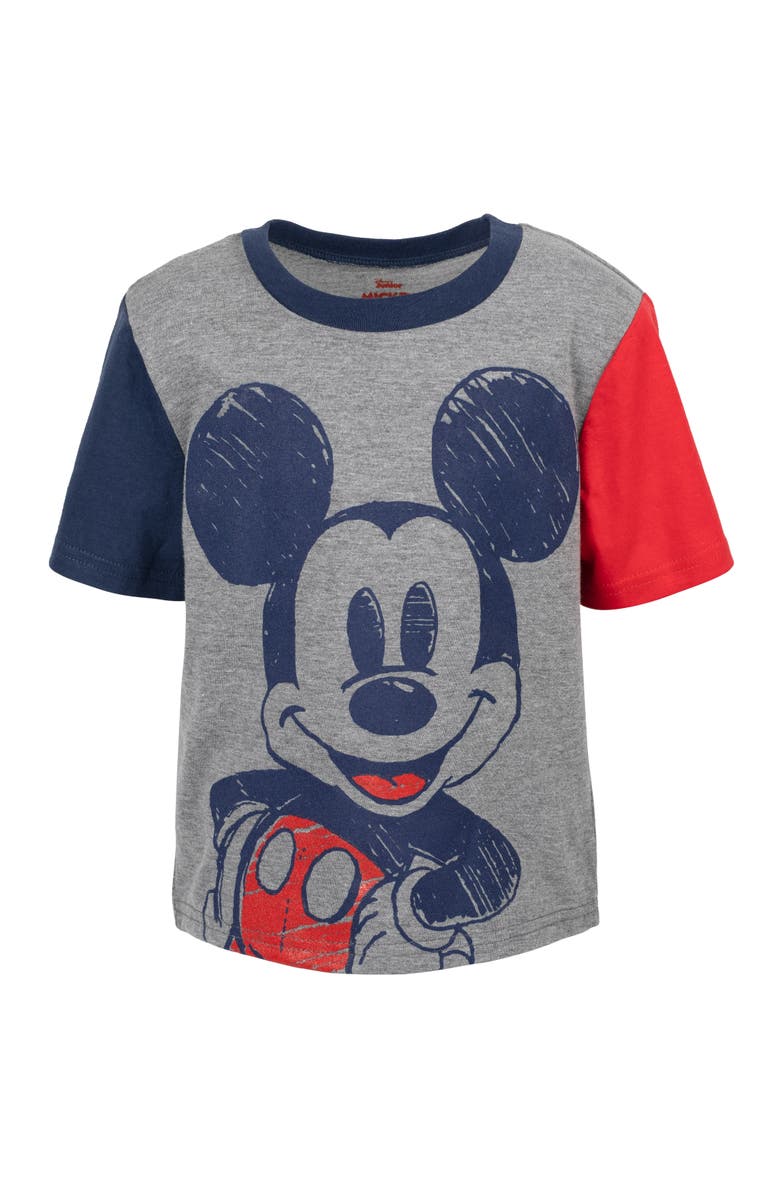 Disney Mickey Mouse 2-Piece T-Shirt and Shorts Set, Alternate, color, Mickey Grey Navy